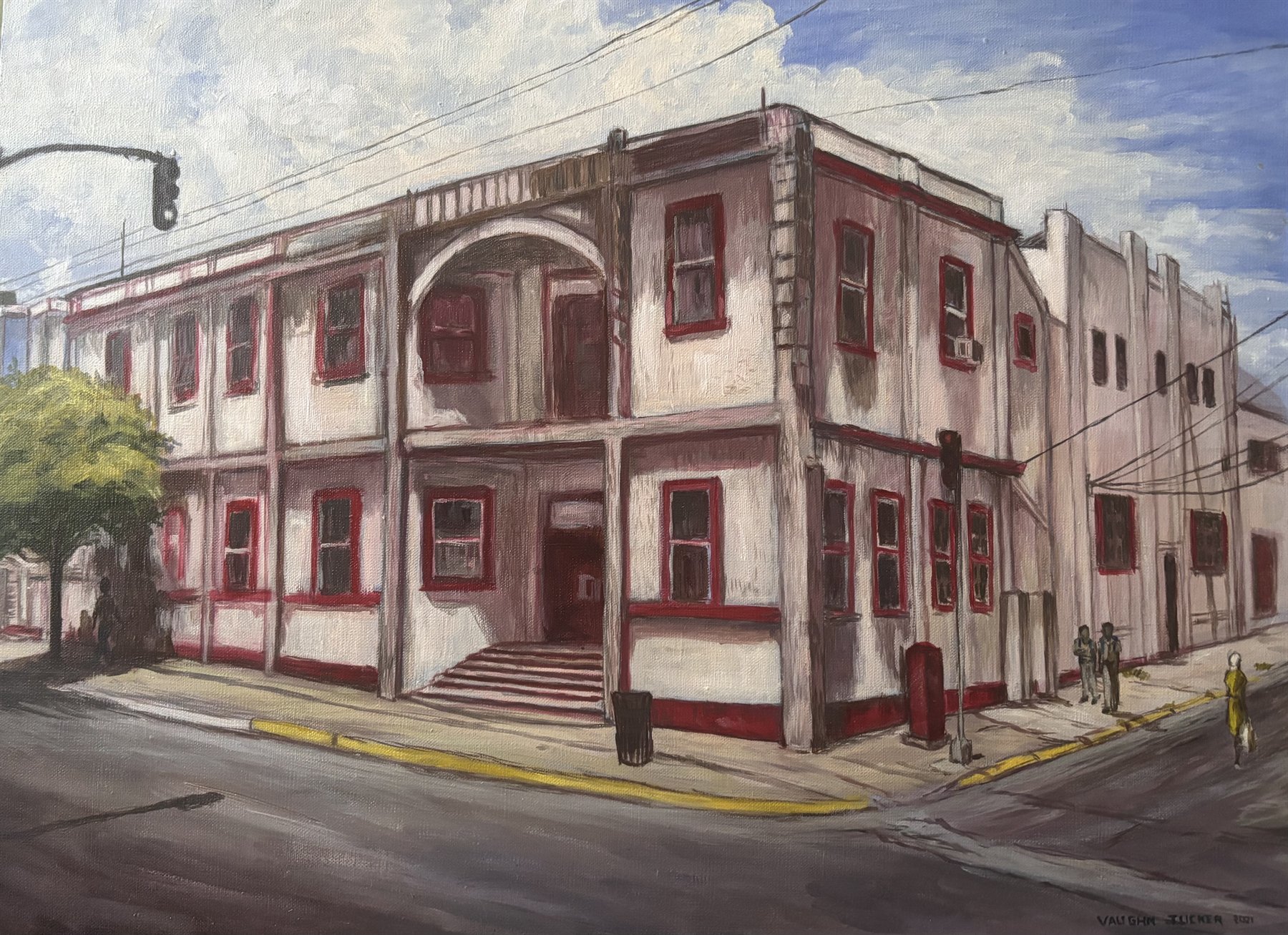 Down Town Old Building oil painting by Vaughn Tucker