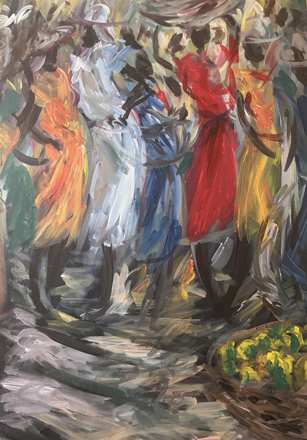 In The Market acrylic painting by Vaughn Tucker